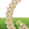 Nouvelle arrivée Miami Cuban Link Chain CZ Hiphop Iced Out Diamond 20 mm Gold Collac Bracelet For Men Jewelry Kolye284W9865641