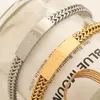 18K Altın Kaplama Tasarımcı Zincirleri Kadınlar İçin Bilezik Doğru Marka Logo Çember Gümüş Kaplama Moda Paslanmaz Çelik Hediye Lüks Kaliteli Hediyeler J12015