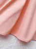 女の子のドレス2023夏の夏のオネックソリッドマザーキッズパフスリーブカジュアルファミリーマッチ服のためのパールボウデコレーションドレス