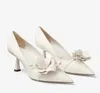 Luxe London Miss pumps leren sandaal met lage hak en Rosalia bloemen kalf patent pointe toe bruidsjurk sandalen hoge hakken topkwaliteit met doos 35-43