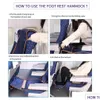 Hammocks Adjustable Footrest Hammock With Inflatable Pillow Seat Er Kraflo Planes Trains Buses Swing Chair Outdoor Travel Drop Deliver Dhw2W