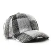 Бейсбольная кепка, женская кашемировая клетчатая шапка, зимняя и осенняя толстая теплая шапка с пряжкой, женская повседневная солнцезащитная кепка, зонтик, шляпа-грузовик 231207