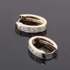 Księżniczka Cut Niewidoczne ustawienie Bling 925 Sterling Srebrny Złota 4.8 Karaty VVS Diamenty Moissanite Drop Hoop Earring