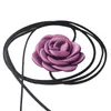 Choker Y4QE Big Rose Flower Women Brud Justerbara Mariage Jewelry Y2K -tillbehör