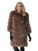 Europe Fashion 90 cm Long Trench Coats Faux päls Coat Women Luxury Sparcing Warm Fluffy Jacket Winter Overrock