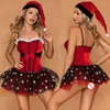 Kerst Pak Cosplay Vrouwen Jurk Ondergoed Babydoll Nachtjapon Erotische Lingerie Kostuums Sexy Rollenspel Outfit