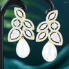 Dangle Earrings Kellybola Leaf Women's Carbon Pearl Shiny Color Jewelry Wedding Event Pendant Style Gift Wholesale Fashion