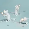Objetos decorativos estatuetas modernas luzes de mesa led resina animal rato gato esquilo led luzes noturnas mouse candeeiros de mesa decoração para casa luminárias de iluminação 231207