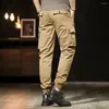 Pantaloni da uomo kaki pantaloni primaverili e autunnali Harajuku stile giapponese casual alla caviglia tattici cargo da uomo 2024