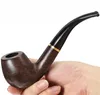 latest Ebony Solid Wood Hand Smoking Wooden Cigarette Pipe 2 Styles Cigar tobacco Herbal Filter Pipes Accessories Tools Tube Oil Rigs