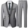 Ternos masculinos blazers terno casaco calças colete 3 pçs conjunto moda masculina casual boutique negócios casamento noivo vestido blazers jaqueta calças 231206