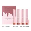 Lip Lápis Lábios Maquiagem Veludo Matte Batom Contour Pen 12pcs / Set Lápis Beleza Cosméticos Liner À Prova D 'Água 231207