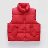 Gilet couleur bonbon vers le bas coton gilet enfants printemps automne décontracté cardigan épaissir chaud vêtements d'extérieur enfant en bas âge manteau sans manches 231207