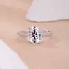 Tk Nieuwe Collectie 925 Zilveren Ovale 8x10mm 4ct Vvs Diamond Engagement Moissanite Ringen voor Vrouwen