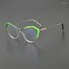 Okulary przeciwsłoneczne ramy niszowe kota oko okulary octanowe okrągłe twarz mężczyźni i kobiety retro dopasowanie literackiej recepty optycznej