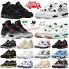 Scarpe da basket Jumpman 4 4s Militare Nero Midnight Navy Pine Green Nero Canvas Red Thunder Craft Oliva Viola Ore Canyon Viola Uomo Donna Scarpe da ginnastica sportive EUR 36-47