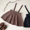 Ropa de baile estilo coreano otoño invierno 1-5 años falda de punto para niños niñas bebés color sólido tejido retro falda de honda ropa para niños 231207