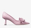 Luxe London Miss pumps leren sandaal met lage hak en Rosalia bloemen kalf patent pointe toe bruidsjurk sandalen hoge hakken topkwaliteit met doos 35-43