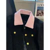 Vestes Femmes Vintage Noir Blazer Femmes Recadrée Patchwork Tweed Veste Coréen Élégant Matelassé Manteau Court Épais Casual Chic Outwear Tops