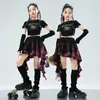 Scene Wear Kids Jazz Dance Clothes Girls Crop Tops Kjol Cheerleading Performance Costume Hip Hop Street Clothing Suit