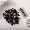 Nail Art Decorations 100PCS Mixed Design 3D Arcylic Nail Art Decorations Charms Kawaii Accessories Black White Aurora Bow Tie Heart Manicure Parts 231207