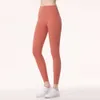 Lu Lu Pant Align Mulheres com leggings de cintura alta Tecido escovado macio Calças de ginástica de corrida Nylon Elástico Casual Esporte Yoga Calças Limão LL