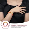 Charm-Armbänder Das Jahr des Drachen-Armbandes geflochtenes rotes Sternzeichen-Glück für Frauen-Handgelenkkette Fräulein