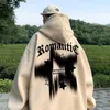 Männer Hoodies 2023 Graffiti Star Wein Rot Pullover Y2K Straße Marke Männer Amerikanischen Retro Übergroßen Hohen Mit Kapuze Lose beiläufige Mantel