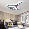 Plafonniers LED moderne lustre avion lampe pour chambre d'enfants enfants bébé garçons chambre lumière dessin animé avion