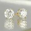 Najnowszy projekt okrągłego cięcia VVS 6 7 8 9 10 mm Diamond 925 Silver 10K Gold Studed Moissanite Studs dla mężczyzn kobiety