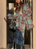 Tweedelige Jurk 2023 Herfst Vintage Koreaanse Mode Kleding 2 Set Vrouwen Uitloper Casual Franse Overjassen Elegant Kantoor Dame Midden rok 231207