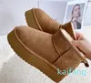 Mann Frauen Ultra Mini Boot Knöchel Plattform Schnee Stiefel Designer Frau Flauschige Winter halten warme Booties mit box karte