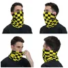 Lenços preto e amarelo bandana pescoço capa impressa checkerboard máscara cachecol quente balaclava ciclismo unisex adulto inverno