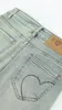 Damenjeans Hickory-Jeans Online Selbstgefertigte Fabrik Retro-Amerikanisches Waschverfahren mit Vintage-Design, hoher Taille und schmalem Lautsprecher