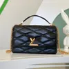 24 -karatowa wysokiej jakości torba crossbody zwrotka designerska z oryginalnym skórzanym diamentowym torbą na pojedyncze ramię to torebka moda damska torba łańcuchowa pikowana portfel crossbody