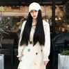 Boll Caps Fashionable Black Hat White Pea Baseball Hat With Wig Women's Summer K-Pop Long Straight Hair Hat Women's Hat Wig 231207