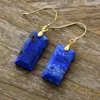 Dingle örhängen lyx hänge för kvinnor lapis lazuli bohemisk sten geometrisk form retro smycken år gåva 2024