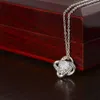 Pendentif incrusté de fleur de Zircon, chaîne en acier inoxydable, boîte à collier + carte, cadeau d'anniversaire et de noël pour fille, parfait pour un anniversaire