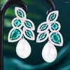 Dangle Earrings Kellybola Leaf Women's Carbon Pearl Shiny Color Jewelry Wedding Event Pendant Style Gift Wholesale Fashion