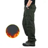 Pantalons pour hommes hiver chaud Cargo Double couche polaire salopette décontracté coton Rip-Stop tactique Baggy pantalon thermique