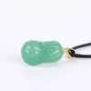 Pendentifs Koraba naturel vert Jade pierre chou cristal dames pendentif collier gemme pierre de naissance avec cordon en cuir pour