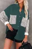 Plus Size Dames Shirt Tops Mode Lange Mouw Revers Knoppen Luipaardprint Patchwork Pocket High Street Los Shirt Blouse