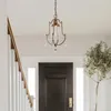 Żyrandole salon żyrandol E27 1 światło kryształowy sypialnia sufit wiszący lampa rustykalna korytarz wiejski