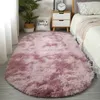 Carpets Oval Carpet Home Living Room Bedroom Large Size Rugs Plush Fluffy Decor Bedside Thickened Tie Dye 231207