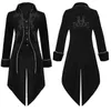 Männer Trenchcoats 2024 Steampunk Frauen Männer Mittelalterliches Kleid Kostüm Velet Stehkragen Frack Gothic Vampir Cosplay Jacke S-3XL