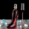 Outils de bar 375ml Chaussures à talons hauts en forme de whisky Carafe en verre Cristal Merlot Rhum Vodka Bouteille de vin Distributeur d'alcool 231206