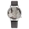 Cartoon Hollow Out Fashionable Women's Quartz Watch, Belt Style Watch