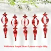 Christmas Decorations 5pcs Christmas Tree Decoration Special Shaped Gourd Onion ball Dropper Home Decoration Christmas Balls Red and White Pendant 231207