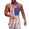 Men's Tank Tops Male Summer Striped Print I Shaped Round Neck Sleeveless Vest Blouse Long Sleeve Casual T Shirt Men