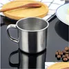 Mobili da cucina Tazza in acciaio inossidabile Tazza da caffè portatile Tazze per bere Collutorio Birra Latte Espresso Insated Infrangibile Drop Deliver Dhixx